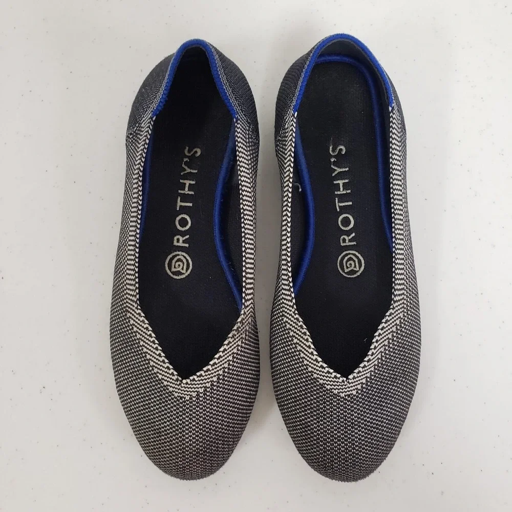 Rothy Womens The‎ Flat Round Toe Slip On Size 6.5 Birdseye Sustainable Ethical